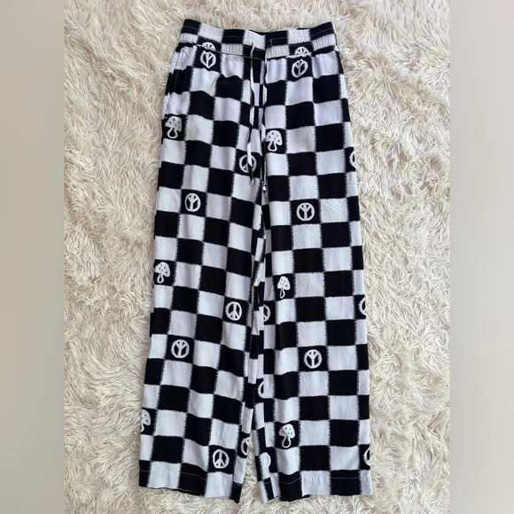 Urban outfitters UO Carmen Printed Pull-On Pant pockets drawstrings wide leg S - Picture 4 of 10
